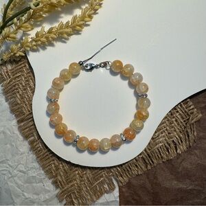 Peach Glow Beaded Bracelet
